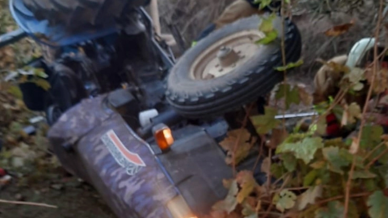 Devrilen traktörün altında kalan emekli öğretmen, hayatını kaybetti