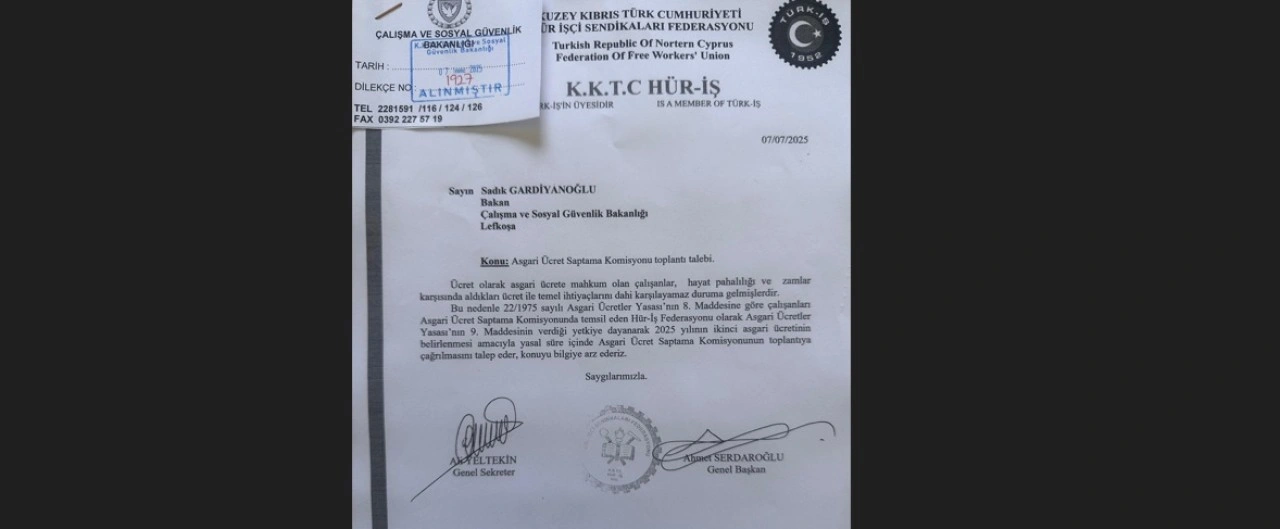 Hür-İş, asgari ücret masasının toplanması için resmi başvuruda bulundu