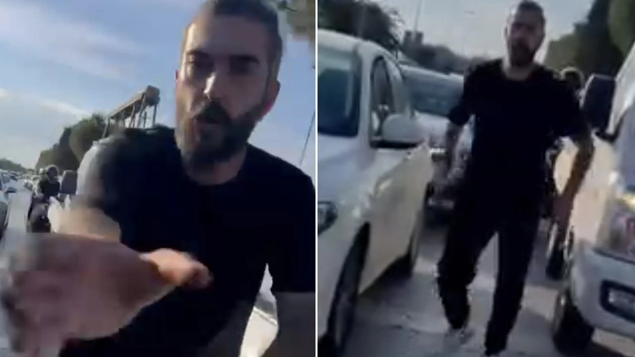 Maltepe'de trafikte tartıştığı kadın sürücüye çocuklarının yanında saldırdı