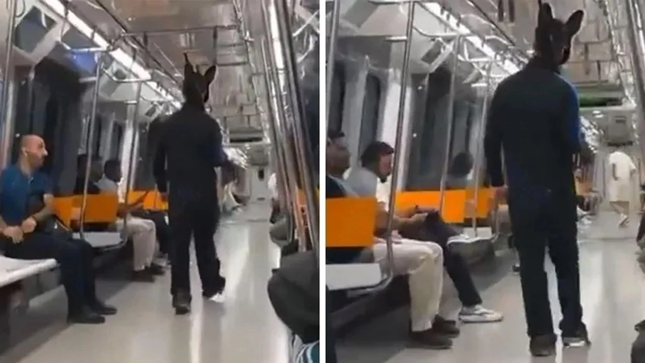 Sarıyer'de metroda elinde tüfekle gezen tavşan kostümlü kişi gözaltına alındı