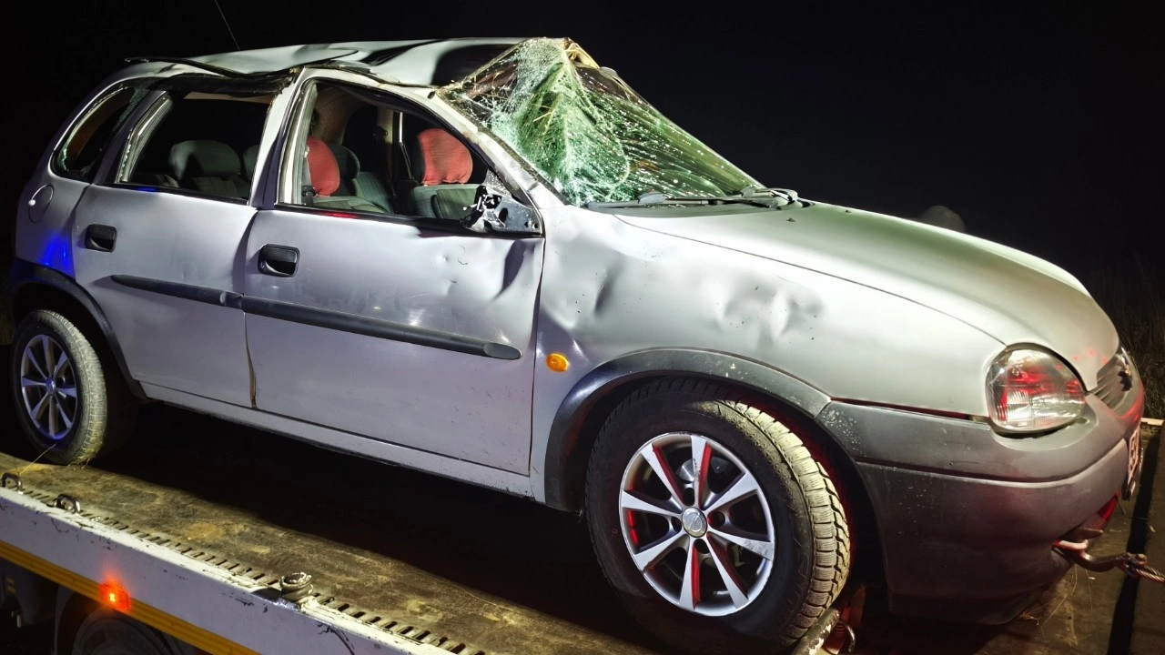 Yoldan çıkan otomobil takla attı: 2 yaralı