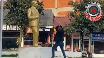 Atatürk heykeline balyozlu saldırı