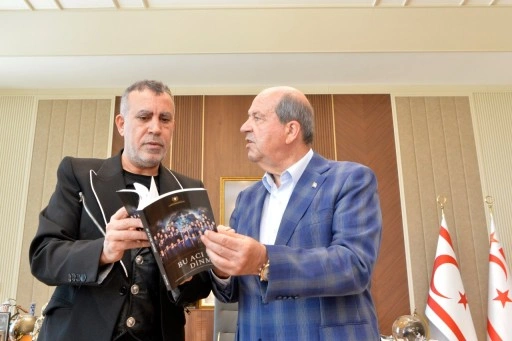 Cumhurbaşkanı Ersin Tatar, sanatçı Haluk Levent'i kabul etti