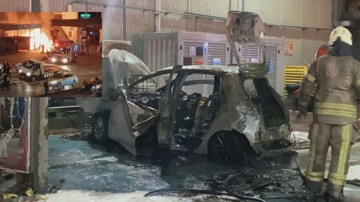 Esenyurt'ta akaryakıt istasyonundaki otomobilde çıkan yangını itfaiye söndürdü