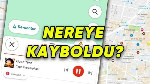 Google Haritalar'ın Müzik Kontrolcüsü Kayboldu