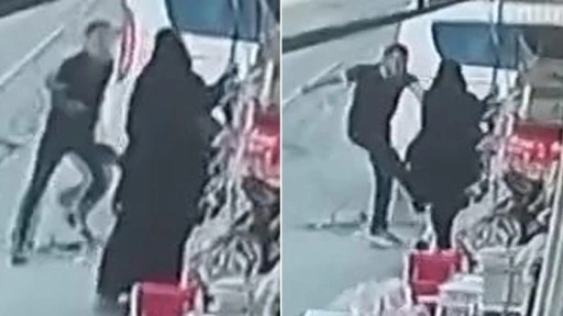 Kadına şiddet kameraya yansıdı
