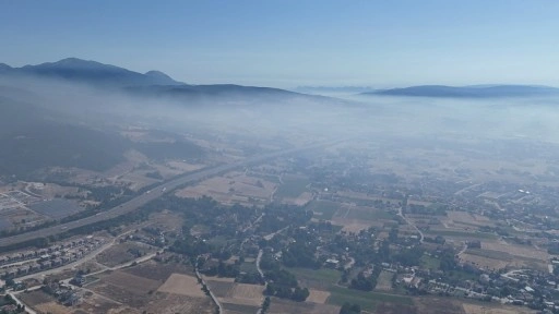 Karabük yangınlarının dumanı Bolu'da gökyüzünü kapladı