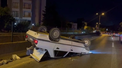 Kartal'da otomobil takla attı: 2 yaralı