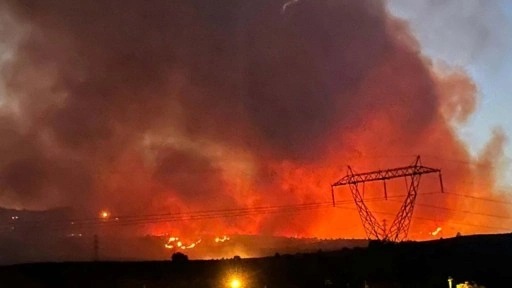 Manisa'da tarlada çıkıp makilik alana sıçrayan yangın 16 saatte kontrol altına alındı