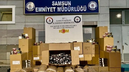 Samsun'da kaçak tütün operasyonu! 2 gözaltı