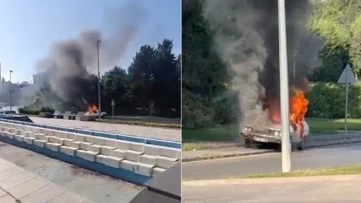 TBMM önünde otomobilini yaktı, gözaltına alındı